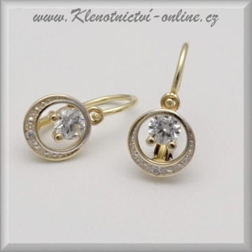 Dětské náušnice s bílým kamínkem