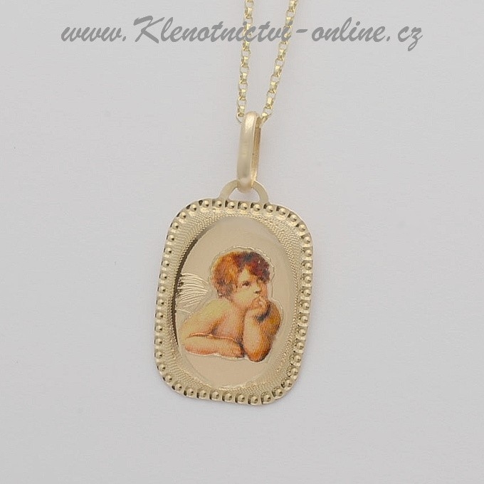 Zlatý přívěsek andělíčka Zlatý přívěsek andělíčka