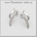 Náušnice z bílého zlata, zapínání na šroubek